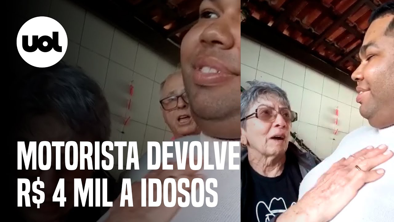 Motorista de app acha R$ 4 mil e emociona idosos ao devolvê-los em SP