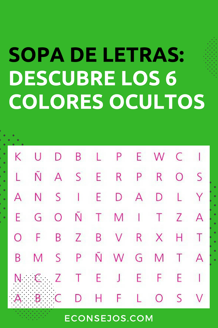 Cuáles son los colores ocultos en esta sopa de letras ...