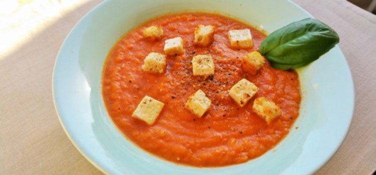Crema de tomate con tofu recetas vegetarianas