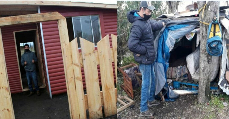 Después de pasar frío en la calle, un joven consigue una casa digna