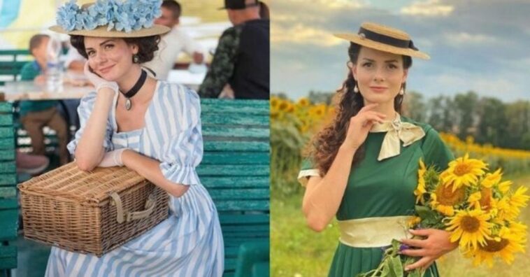 Joven ucraniana sorprende al vestirse como si viviera en el siglo XIX