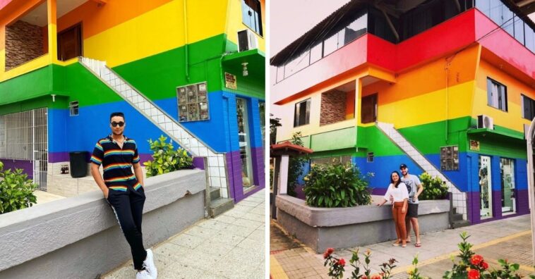 Madre pinta su casa con colores de bandera LGBT para apoyar a su hijo homosexual