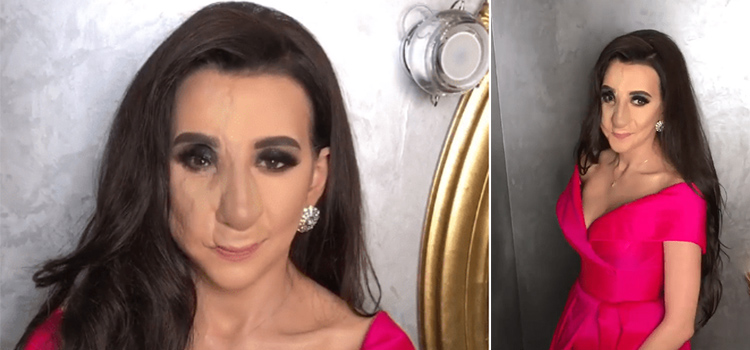 Maquilladora transforma el rostro de una mujer desfigurada inna