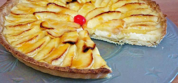 Tarta de manzana de sarten de hierro de la abuela sarten crema