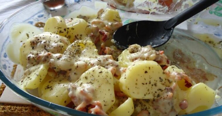 Patatas gratinadas con beicon