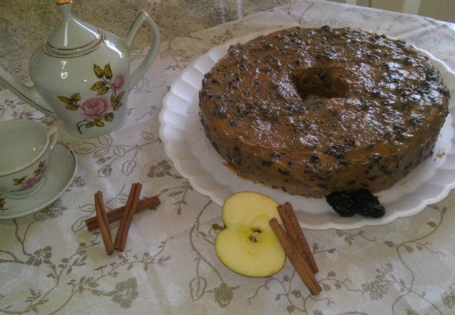 tarta de manzana en la licuadora