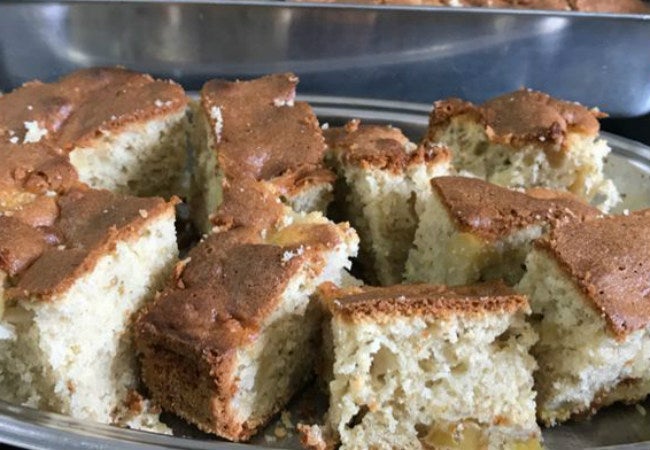 tarta de manzana en la licuadora