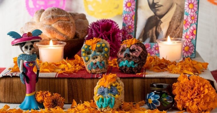 calaveras de cereal con chocolate