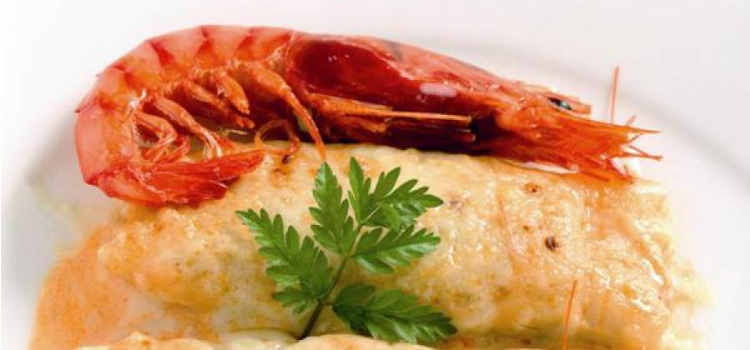 canelones de marisco gambas