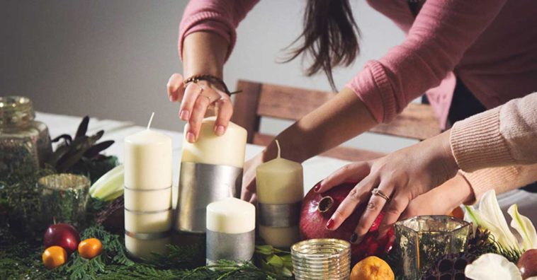 centros de mesa con velas para navidad