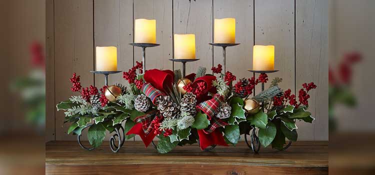 centros de mesa con velas para navidad tradicional