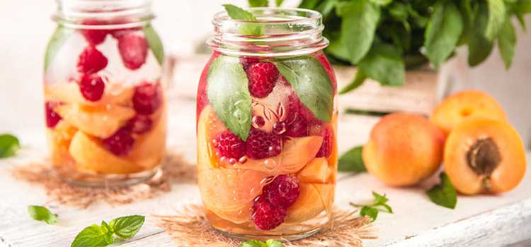 infusiones de frutas frambuesa durazno
