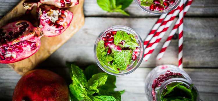 infusiones de frutas granada menta