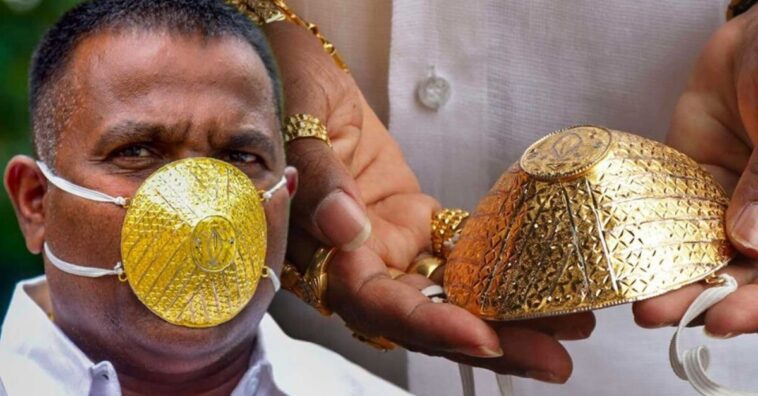millonario usa una mascarilla de oro mientras que su país se muere de hambre