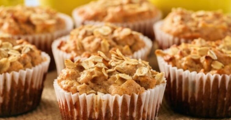 muffins de avena, manzana y canela