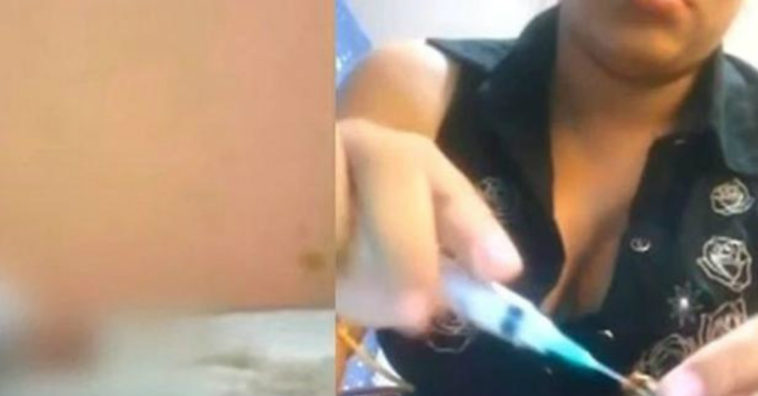 mujer se graba dando palizas a su bebé