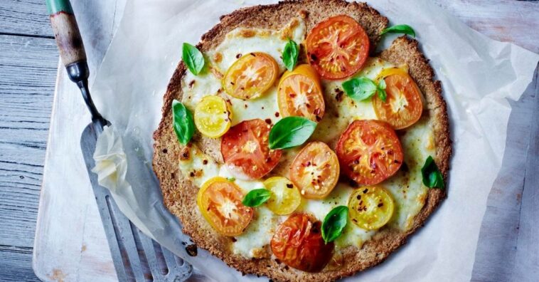 pizza de coliflor vegetariana