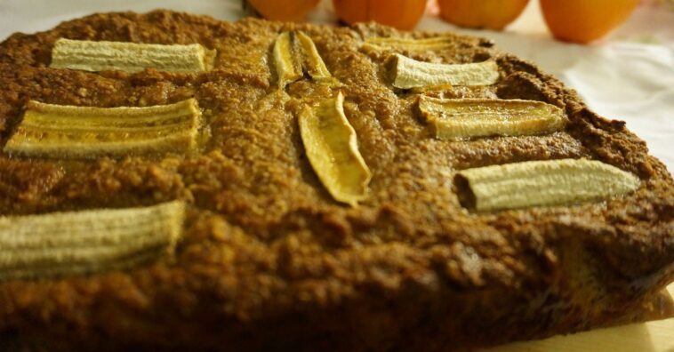 pastel de plátano en la licuadora