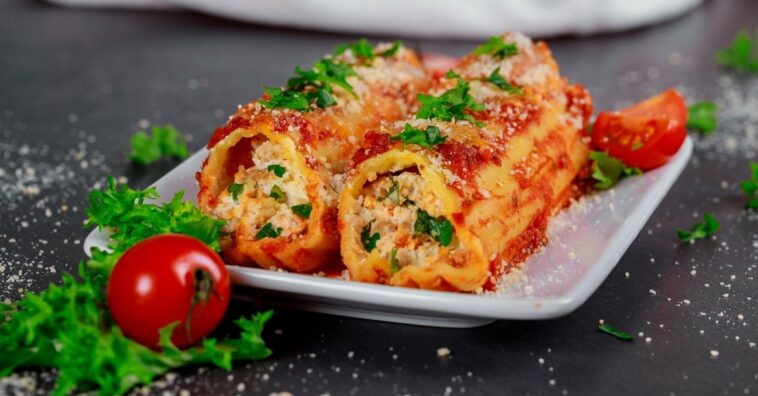 canelones con masa de hojaldre