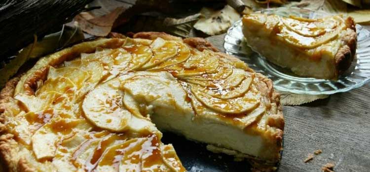 tarta de queso manzana