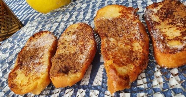 torrijas de leche a la plancha cremosas